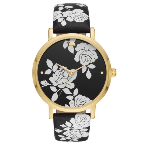 Kate spade Metro Floral Black Leather 38mm Watch (no battery) - Picture 5 of 5